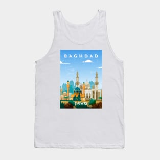 Baghdad, Iraq - Retro travel minimalist poster Tank Top